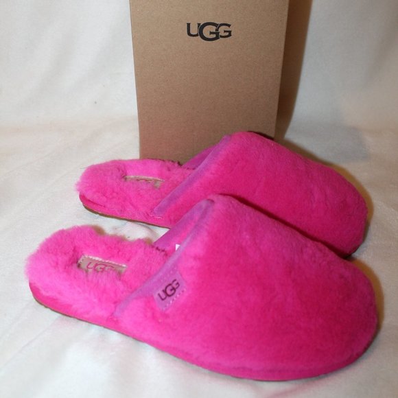 NIB UGG WOMEN'S FLUFFETTE SHEARLING SLIP ON SLIPPERS PINK - Picture 2 of 7